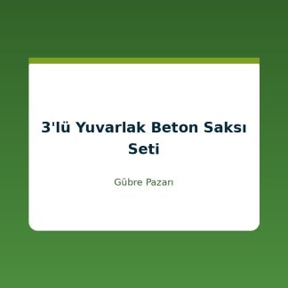 3'lü Yuvarlak Beton Saksı Seti Karaelmas Organik Tarım