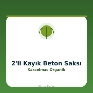 2'li Kayık Beton Saksı Seti-Karaelmas Organik Tarım